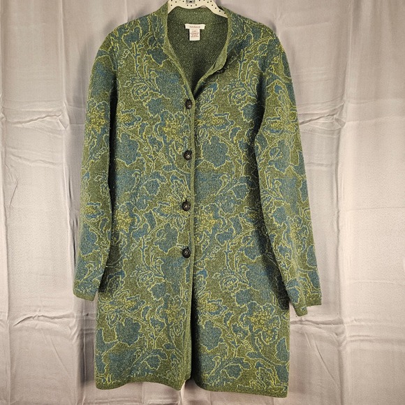 Sundance Sweaters - Sundance Green Merino Wool Blend Spanish Moss Long Cardigan Sweater PS Petite Sm